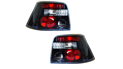 Set stopuri spate tuning lampa Vw Golf 4 Hatchback 1997-2006; negru-transparent, fara suport becuri