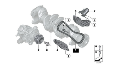 Lant Distributie 70 zale BMW 1 (E81), 1 (E82), 1 (E87), 1 (E88), 1 (F20), 1 (F21), 2 (F22, F87), 3 (E90), 3 (E91), 3 (E92), 3 (E93), 3 (F30, F80), 3 (F31) 1.6D/2.0D/3.0D 12.04- ;  13528589971