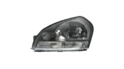Far Hyundai Tucson 06.2004-10.2009 DEPO partea Stanga tip bec H4, cu rama neagra, reglaj manual