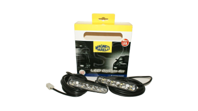 Set de 2 lumini de zi auto Magneti Marelli Daytime running light universale 126x23x29mm 4leduri, 220 lumeni