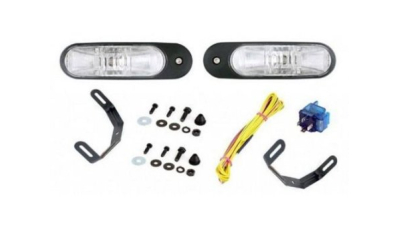 Set de 2 lumini de zi auto BestAutoVest Daytime running light universale 166x52x93mm set Hella 2PT 008 362-801 cu cabluri de montare typ bec H6W