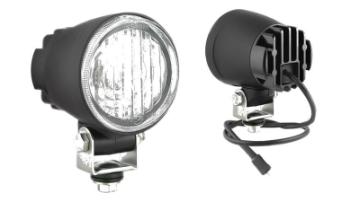 Lumini de zi auto BestAutoVest Daytime running light universale 80x102mm 12V 24V 3leduri rotunde Wesem Polonia 1bucata, suport cu clema