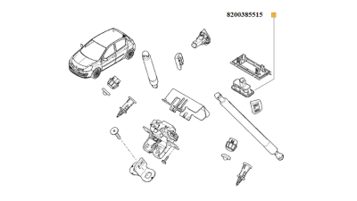 Maner Exterior Deschidere Portbagaj Renault Captur, Clio 3, Clio 4, Fluence, Megane 2, Megane 3, Modus, Scenic 2003-2016, Twingo 2, buton comanda deschidere, 8200385515,  piesa originala OE