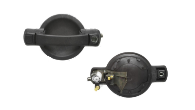 Maner usa exterior Fiat Doblo (119/223), 01.2001-01.2010, negru, pentru usa rulanta culisanta, cu orificiu pentru insertie de blocare a usii, Dreapta