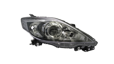 Far Mazda 5 (CR19) 09.2007-05.2010 TYC dreapta fata tip bec H7+HB3, reglaj electric, culoare negru