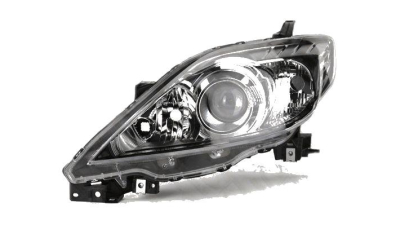 Far Mazda 5 (CR19) 09.2007-05.2010 TYC fata stanga, tip bec H7+HB3, reglaj electric, culoare negru