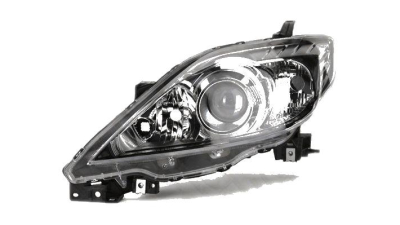 Far Mazda 5 (CR19) 04.2005-08.2007 TYC fata stanga, tip bec H7+HB3, reglaj electric, culoare negru