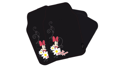 Set covorase auto din mocheta personalizate Minnie Mouse universale, 4 buc.
