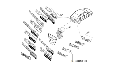 Monograma 1.4mpi Pentru Dacia Logan 2004-2012 , Emblema Spate 1.4 Mpi