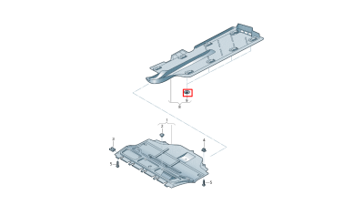 Clema fixare scut podea Audi A3 2004-2007; Skoda Octavia 2004-2008; VW Bora 2005-2010, Polo 2004-2009, Golf 2004-2005, Sagitar 2006-2012, Touran 2004-2005, Jetta 2009-2018, Vento 2005-2018, Original, N10579101