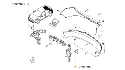 Diblu plastic fixare carenaj M6 Dacia Logan Dokker Lodgy Sandero, Clio 3, Espace 4, Kangoo Laguna, Megane 2, Trafic Vel satis, Scenic, Kangoo, Modus, Fiat 500 Croma, Nissan NP200, 1 buc. 7703072361,  piesa originala OE