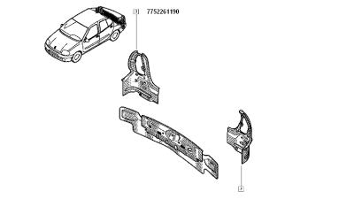 Ochelar Stop Spate Dreapta Renault Thalia/Symbol 06.2001-, suport lampa, 7752261190,  piesa originala OE