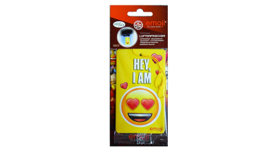Odorizant auto pentru oglinda AirFlair Emoji Hey I Am In Love , 8 inch, 11,2x6,5x0,2 cm 