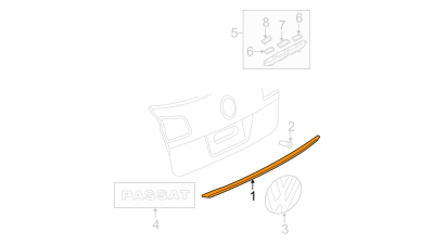 Ornament Crom Hayon Vw 3C9853955B7Z7