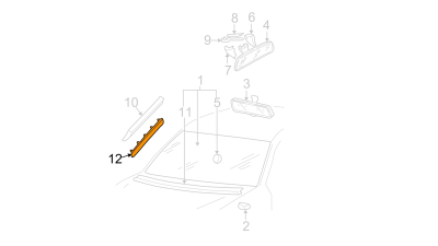 Ornament Parbriz Negru Vw 3B0854542B41