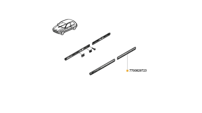 Ornament Aripa spate Renault Clio I 1990-1998 model cu 2 usi, bandou partea stanga, 7700829723,  piesa originala OE