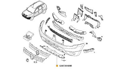 Ornament Spoiler Central Bara Fata Dacia Duster 2010-2018