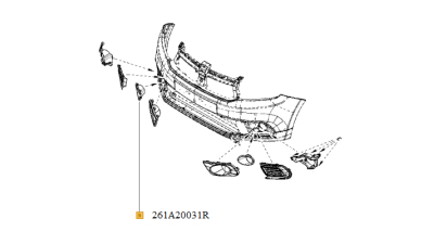 Ornament Proiector Cromat Dreapta Dacia Logan II 2017-, Mcv II 2017-, Sandero II 2017-, rama far ceata, 261A20031R,  piesa originala OE