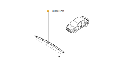 Ornament Cromat Portbagaj Dacia Logan 2009-2012 8200752789 , Capota Spate