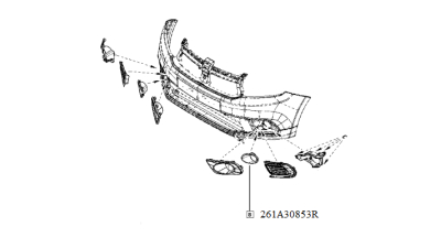 Ornament Proiector Cromat stanga Dacia Logan II 2017-, Mcv II 2017-, Sandero II 2017-, rama far ceata, 261A30853R,  piesa originala OE