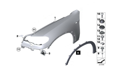 Ornament Pe Aripa Fata Stanga Bmw X5 E70, 51777158427