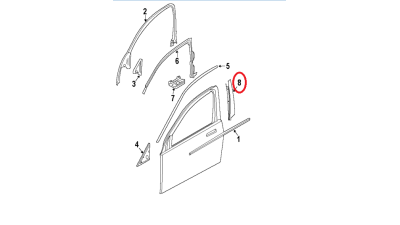 Ornament Stanga stalp Mijloc Bmw serie 7 e65 e66 ; 51338223833