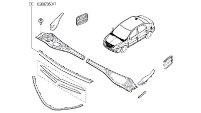Ornament Superior Grila Calandru Crom Dacia Logan Facelift 2009-2012