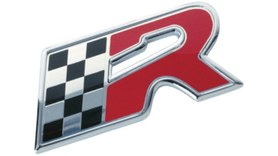 Ornament auto, Logo 3D R With Flag crom 46X25mm