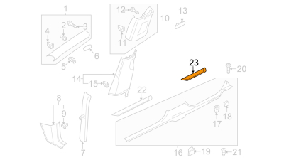 Ornamet Prag Inferior Dreapta Fata Chevrolet 96649831