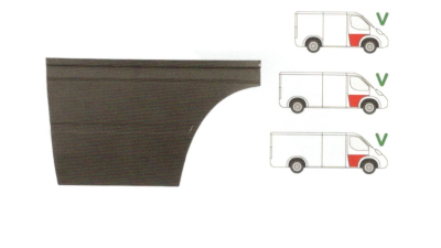 Panou reparatie usa Mercedes SPRINTER 208-416 (W901-905), 01.1995-2006, VW LT II 05.1996-2005 ; modele Scurt/Mediu/Lung, partea dreapta, usa fata , inalt ,inaltimea 645 mm, PE EXTERIOR