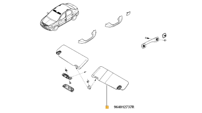 Parasolar sofer Dacia Logan 2004-2012, Logan MCV 2007-2012, partea Stanga, 964012737R,  piesa originala OE