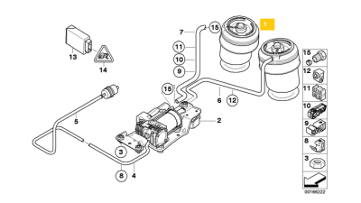 Perna Aer Self-Levelling Punte Spate Bmw X5 (E70), X5 (F15, F85), X6 (E71, E72), X6 (F16, F86) 2.0d-4.8 10.06-07.19
