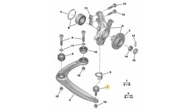 Pivot Inferior Fata Stanga, Dreapta Peugeot 364068