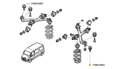 Pivot Superior NISSAN INTERSTAR 2002-2010; OPEL MOVANO 1998-; RENAULT MASTER II 1998-2010, rotula Stanga/Dreapta, 7700312851,  piesa originala OE