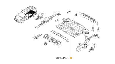 Planseu Spate Parte Spate AS Dacia Logan Furgon 2008-2019, MCV 2007-2012, 6001548783,  piesa originala OE