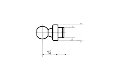 Cap echilibror hayon bolt cu cap bila M8/ M12, set 2 bucati pentru amortizor, 5x12mm