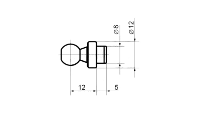 Cap echilibror hayon bolt cu cap bila M8 set 2 bucati pentru amortizor, lungime filet 12.5mm , 15x17mm