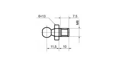 Cap echilibror hayon bolt cu cap bila M8 set 2 bucati pentru amortizor, lungime filet 7.5mm , 10x11.5mm