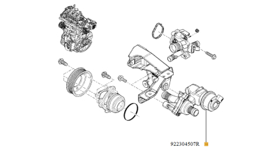 Pompa Apa RENAULT LAGUNA III motor 2.0 dci, MASTER III 2010- motor 2.3 dci, 922304507R,  piesa originala OE