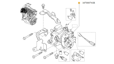 Pompa Injectie Logan 2004-2012, SANDERO 2008-2012, Duster; RENAULT CLIO, CLIO III, FLUENCE, Megane III, MODUS, TWINGO II motorizare 1.5 dci, 167000741R,  piesa originala OE