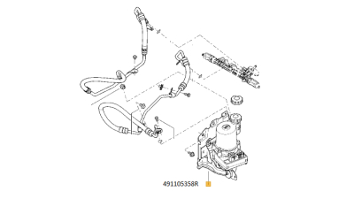 Pompa Servodirectie DACIA LOGAN 04.2011-2012, LOGAN EXPRESS, LOGAN MCV, SANDERO 04.2011-2012; motorizare 1.5 dci -1.6, 491106619R,  piesa originala OE