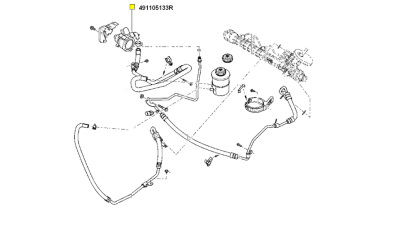 Pompa Servodirectie motor 1.0 16V DACIA LOGAN 2012-, SANDERO, SANDERO II; RENAULT CLIO II, KANGOO, THALIA I, THALIA II 1.2/1.2LPG 08.97-, 491105133r,  piesa originala OE