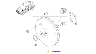 Servofrana Dacia Logan Berlina, MCV, Pickup, Furgon 04.2007-2012 pentru modele cu ABS, 6001551027,  piesa originala OE