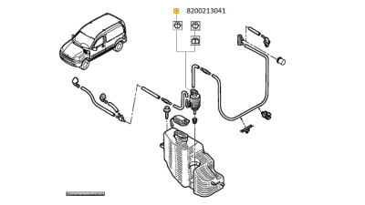 Pompa spalator parbriz duala NISSAN ALMERA MICRA RENAULT CLIO 2, ESPACE KANGOO LAGUNA 1, MEGANE 1, SCENIC 1, THALIA TWINGO, 8200213041,  piesa originala OE