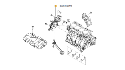 Pompa Ulei motor 1.2 16V DACIA LOGAN, LOGAN II, LOGAN MCV II, SANDERO, SANDERO II; RENAULT CLIO, CLIO I, CLIO II, CLIO III, CLIO IV, KANGOO, MODUS, THALIA I, TWINGO I 1.2/1.2ALK/1.2LPG, 8200251904,  piesa originala OE