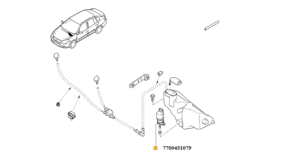 Pompa Spalator Parbriz RENAULT CLiO 2, ESPACE 3, KANGOO, LAGUNA 1, MEGANE 1, SCENiC 1, THALiA i, TWiNGO, pompa sprit duala, 7700431079,  piesa originala OE