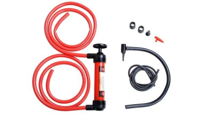 Pompa transfer lichide Automax si pompa aer , cu 2 furtunuri de 130 cm. si furtun cu cap umflat aer