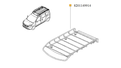 Portbagaj Plafon Dacia Dokker 2012-, 8201149914,  piesa originala OE