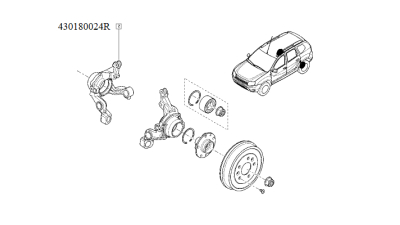 Portfuzeta punte Spate Dreapta Dacia Duster 4x4 2010-07.2015, 430180024R,  piesa originala OE