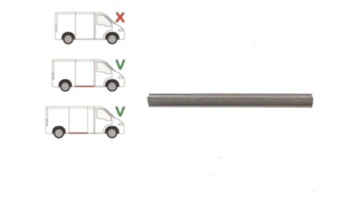 Prag Citroen Jumper (230/244) 06.1994-2006, Fiat Ducato (230/244) 1994-2006, Peugeot Boxer (230/244) 06.1994-2006, partea Dreapta, sub usa culisanta, lungime 1395mmm